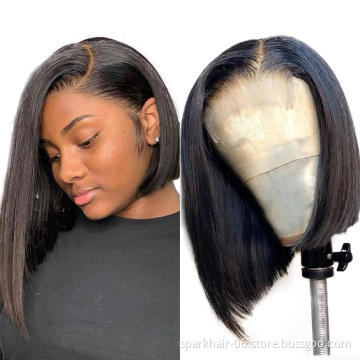 Factory Wholesale Bob Transparent Lace Wigs Human Hair, Brazilian Bob HD Lace Wig, Curly Short Bob Wigs 100% Human Hair
